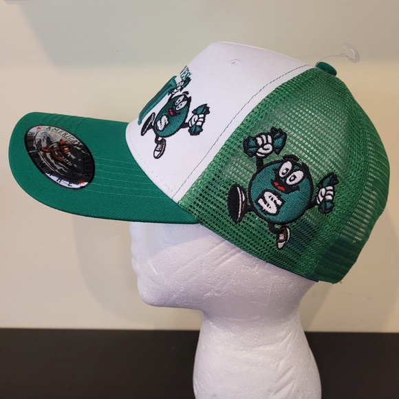 Embroidered "Money - Moves M&M" Green and White Back Mesh Cap - Picture 2 of 3